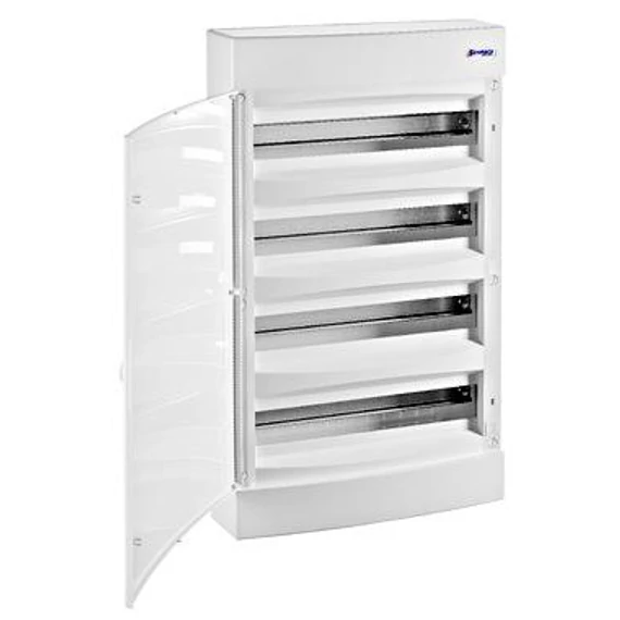 Kiselosztó doboz falon kívüli, D sorozat 48 modul, átlátszó ajtó  IP65 319x534x144mm, 4 soros (THP-N48D)