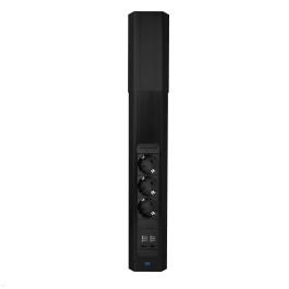 Elosztó sarokba illeszthető 3x230V aljzat+1xUSB A&C 22W töltő aljzat, fekete (932.106)