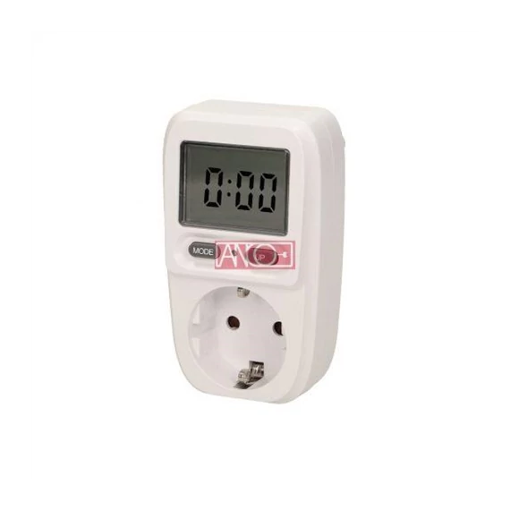 Fogyasztásmérő LCD kijelző, 16A mérés: 0,1-3680W Anco 321301 (OR-WAT-419)
