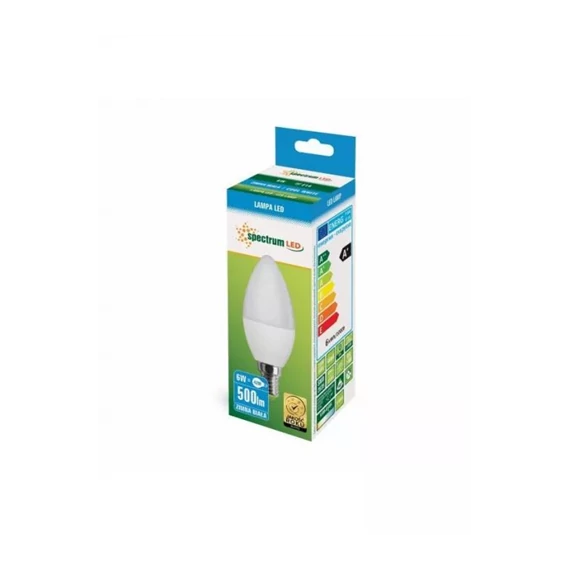 Led gyertya E14 230V 6W CW  6000K (WOJ13027)
