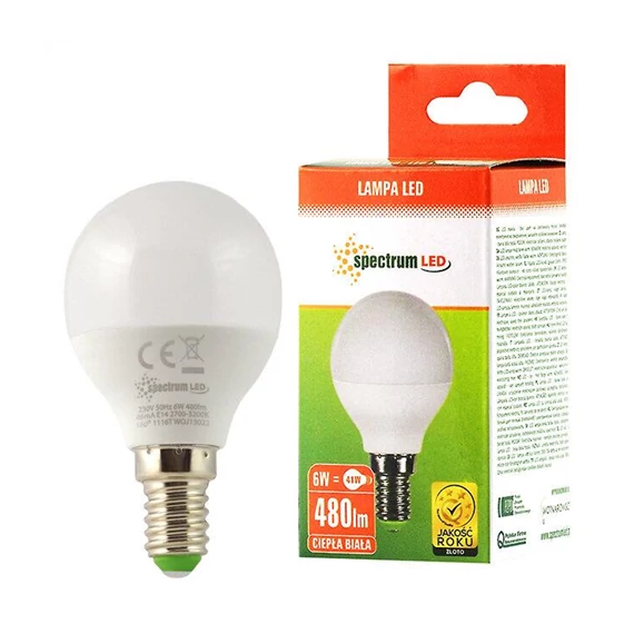 Led kisgömb E14 230V 6W WW   