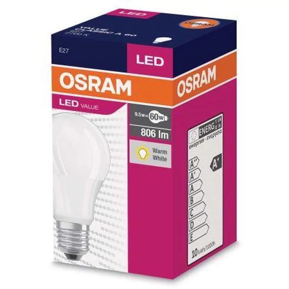 Led izzó E27, 6W, 2700K, VALUE CLA40 FR