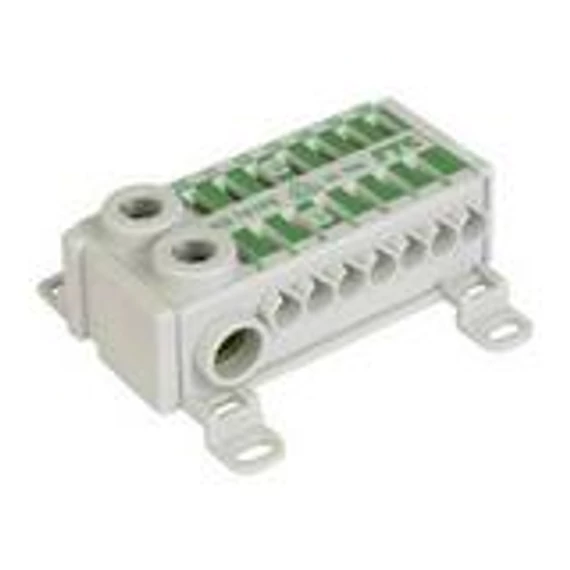 Sorkapocs elosztóblokk 75A 2x25csavaros+14x4mm2rugós zöld 1P 25mm2/ KS741 (FTG KS741PE)