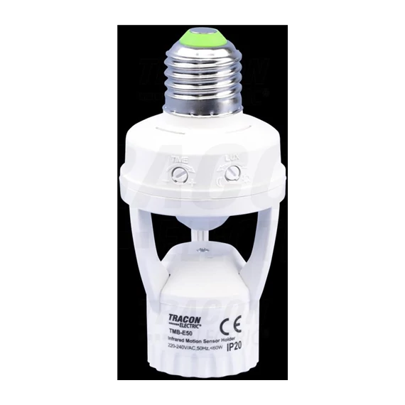 Mozgásérzékelő adapter E27 foglalatba, max.6m, IP20, 60W (TMB-E50) GTV-CR-CR6000-00