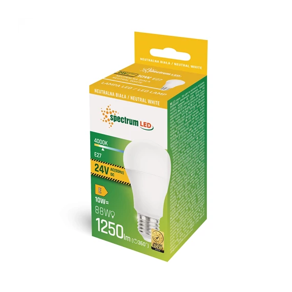 LED izzó E27 10W 24V NW (WOJ14618)