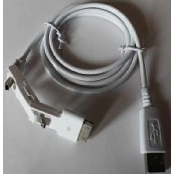 USB töltőkábel 1m 3 az 1-ben mini USB,micro USB, iPhone (3/3S és 4/4S) (L50683)