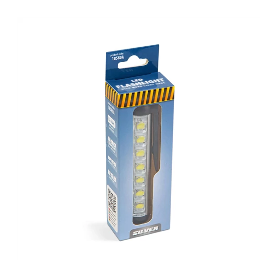 LED-es munkalámpa 400 mAh akkumulátor XPE + SMD LED 500 lm IP55 ezüst (18580A)