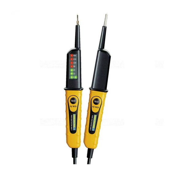 Feszültség teszter 2 pólusú,teszt gombbal, LED kijelzővel, 8 LED 6-400 V AC / DC PAN Volttester 400FI Pancontrol