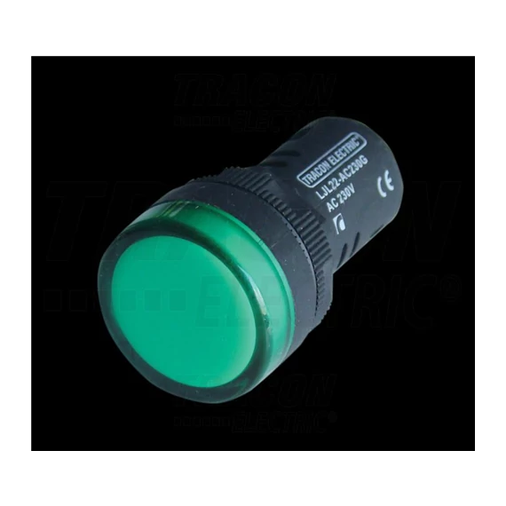 Ledes jelzőlámpa 22mm-es 24V AC/DC zöld (LJL22-GC