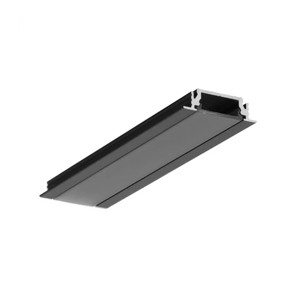 Led szalaghoz alu profil 14mm süllyeszthető fekete, GROOVE14, 2m/szál EF/Y (A3020021)