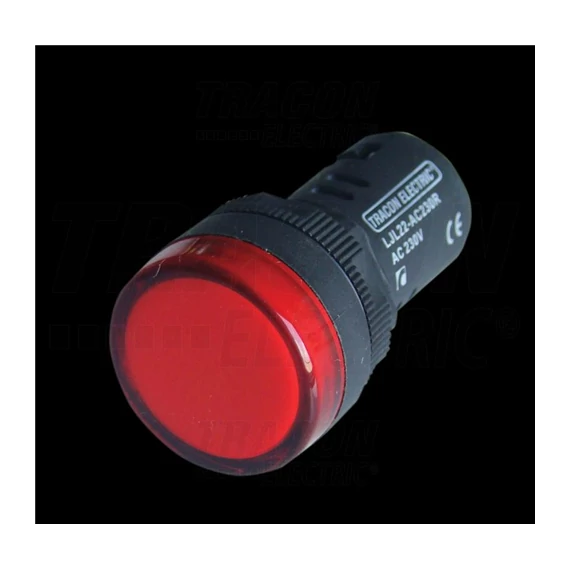 Ledes jelzőlámpa 22mm-es 12V AC/DC piros (LJL22-RA)