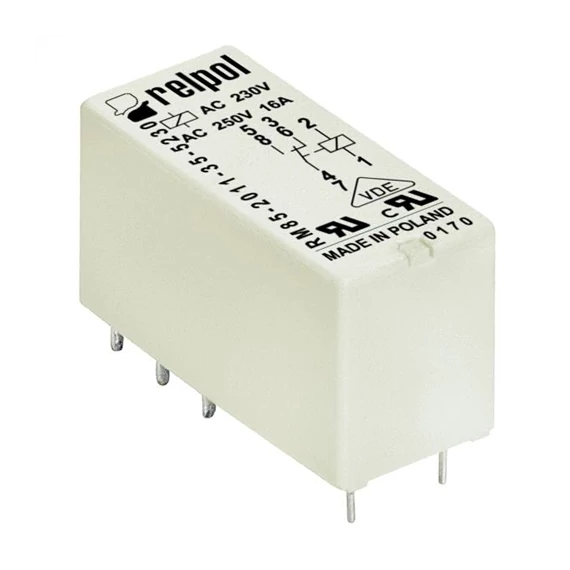 Relé Miniatűr, 1C/O, 16A, 230VAC (294, 604658)(RM85-2011-35-5230)