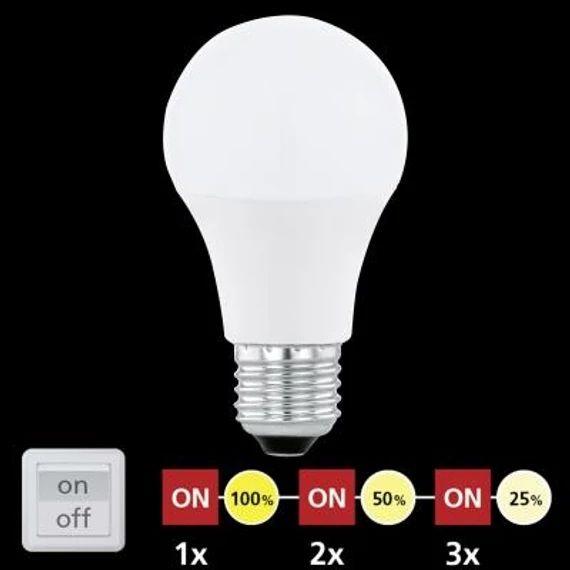 Izzó E27 10W 4000K LED A60 fényerőszabályzós 