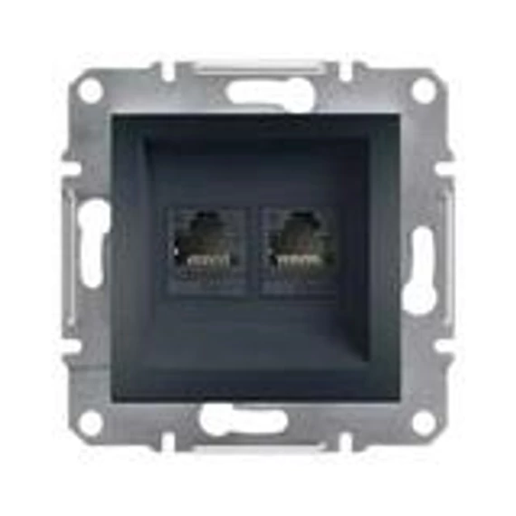 Asfora 2xRJ45 antracit Cat6 kerettel (EPH4800171)