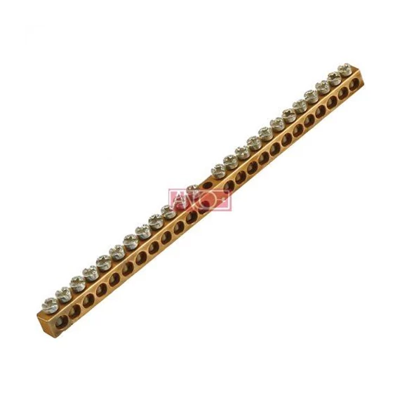 Rézsín Lakáselosztó PE/N sín 24pólus 159x9x6mm d=4,5mm (820524)