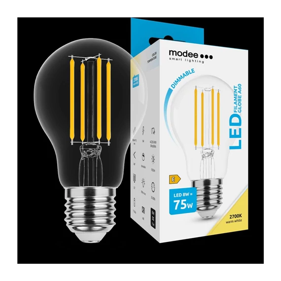 LED izzó Filament 8W E27 2700K 1055lm dimm. (ML-A602700K8WE27D)
