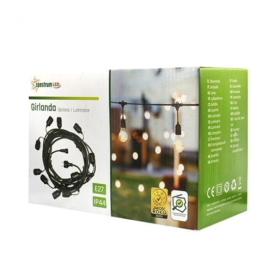 Led égősor E27x10 IP44 5m Girlanda 