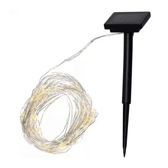 Szolár katicabogár - piros - 14,5 x 12 x 6 cm - 6 melegfehér LED (11764A)
