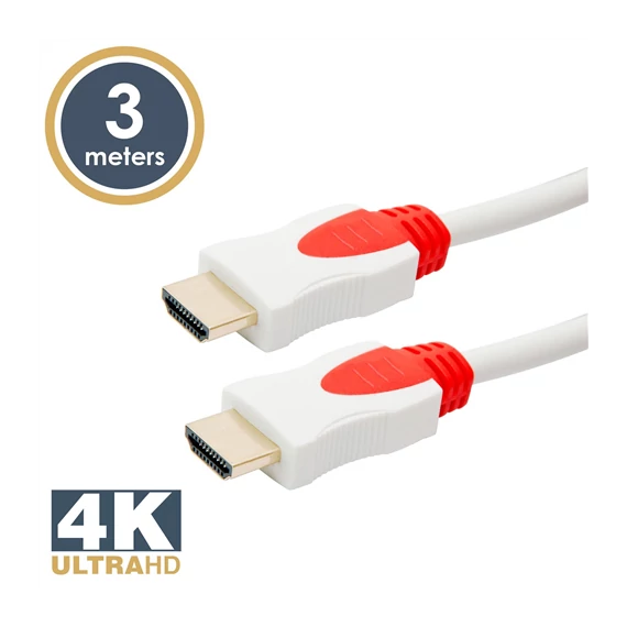 HDMI-HDMI kábel 24K aranyozott 3m 3D 1,4 (20423)