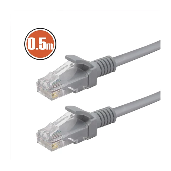 Szerelt UTP cat5e 0,5m szürke,kék Patch (7701-2)