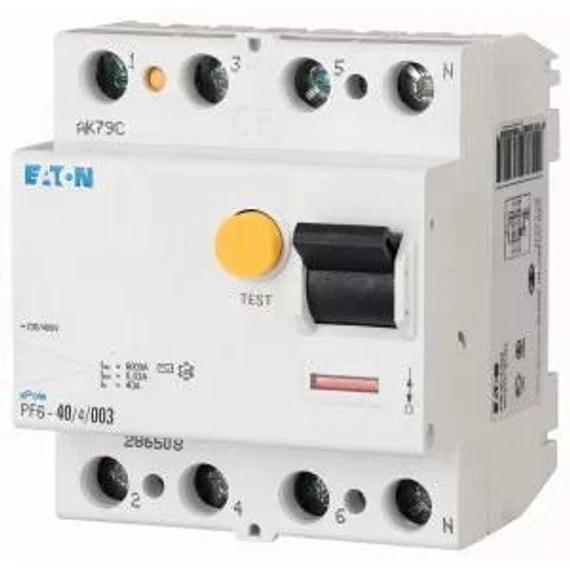 EATON Fi-relé 4P 63A 100mA 6kA A-típus PF6-63/4/01-A (112937)
