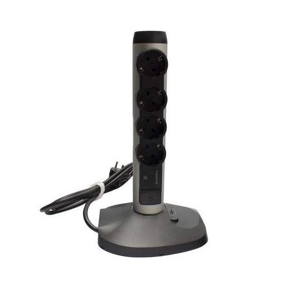Négyes elosztó + 2xUSB+ 1xmicroUSB 2m vezeték, fekete