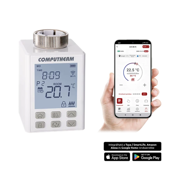 Radiátorszelepekhez állítómű WI-FI Computherm (Q15WI-FI)