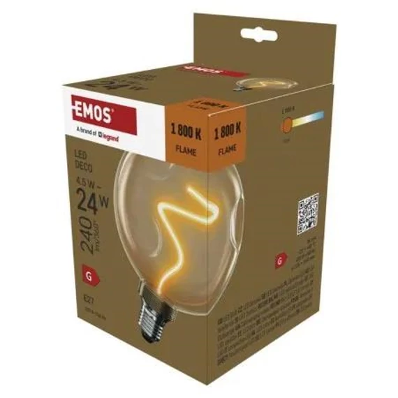 LED izzó DECO CG125A / E27 / 4,5W (24W) / 240lm / flame 1800K (Z50B11)