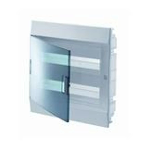 ABB Kiselosztó PE/N-sínnel műanyag 2x 12M süllyesztett fehér IP41 átlátszó ajtó Mistral 41A12X22A (ABB 1SLM004101A1205)
