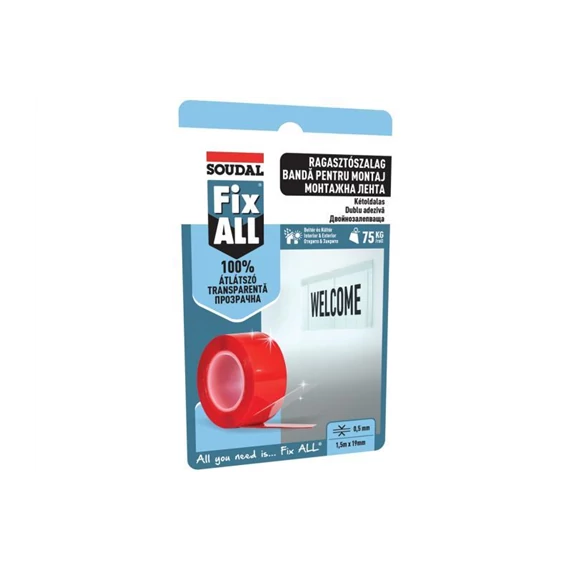 SOUDAL Fix ALL ragasztószalag átlátszó 19mm (155603)