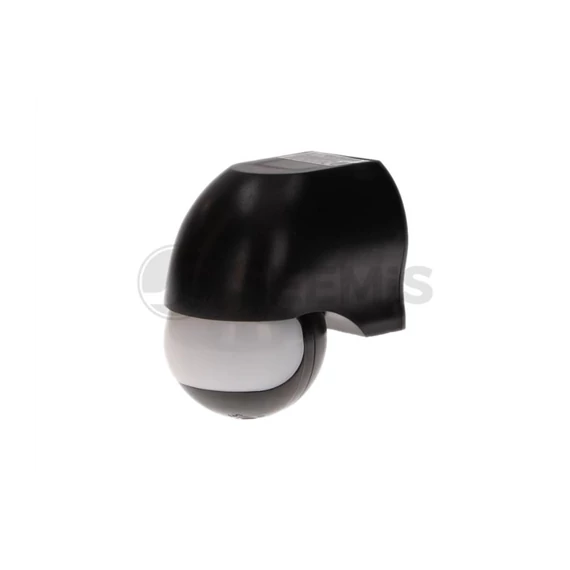 Mozgásérzékelő, PIR, 1200W, IP44, látószög 180°, hatótáv 12m, 230V/AC, fekete, LED, állítható (OR-CR-204/B)