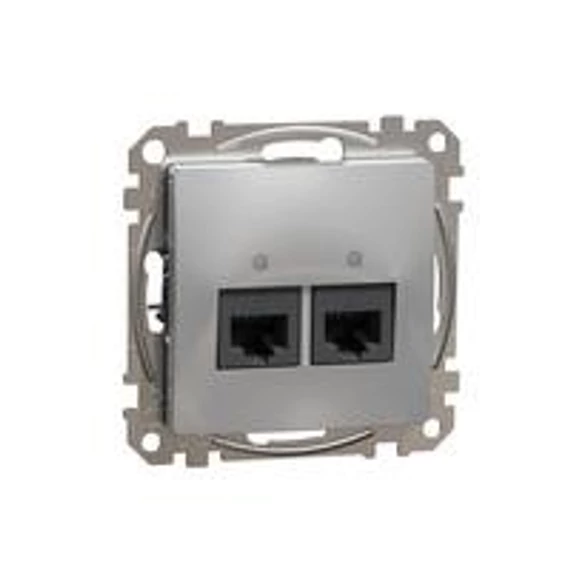 ÚJ Sedna 2xRJ45 Cat5e UTP aljzat, alumínium SDD113452 Schneider