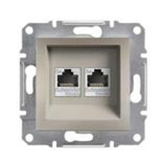 Asfora 2xRJ45 8(8) Cat5E UTP csatlakozó dugalj sülly. bronz (EPH4400169)