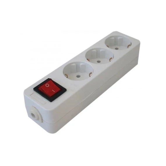 Hármas elosztó+kapcs. vezetékezhető 16A 230V (HUR-03K)