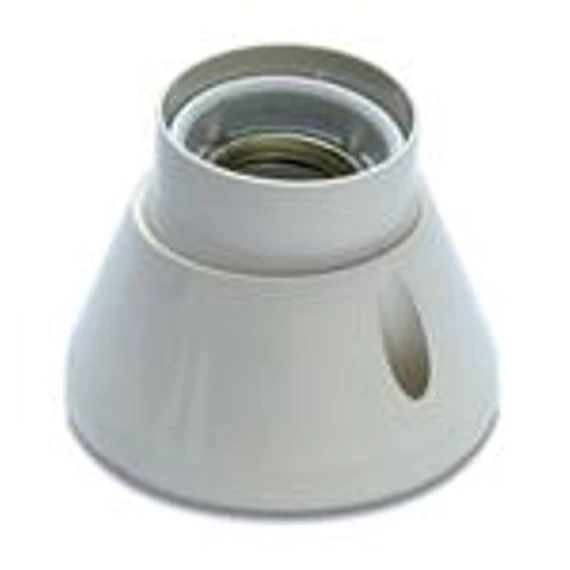 Foglalat műanyag talpas, porcelán betétes, forgatható 360°-ban, E-27, krém (181)