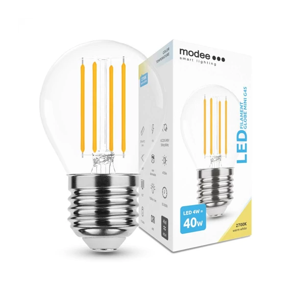 Modee LED izzó Filament kisgömb 4W E27 2700K 430lm (5999565651701)  