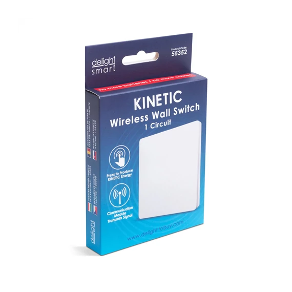 Vezeték nélküli Kinetic fali kapcsoló - 433 Mhz - 1 körös