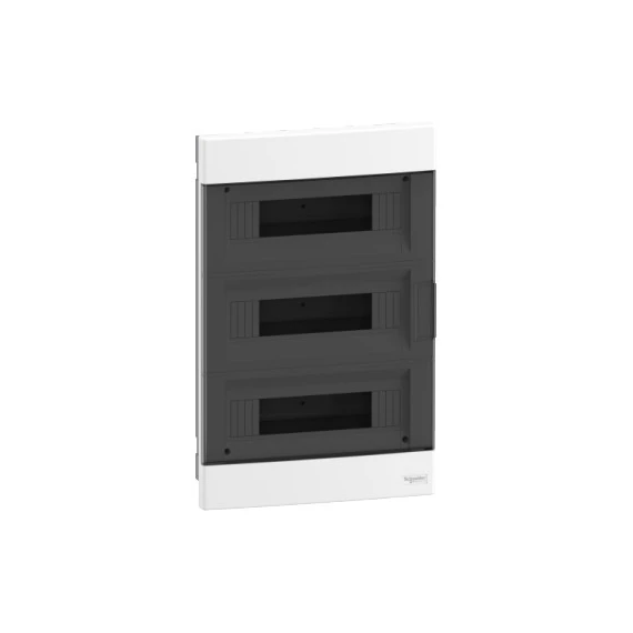 EASY9 elosztó süllyesztett 36 modul füst színű ajtó IP40 PE/N sínnel (3x12mod.) (EZ9EUA312)