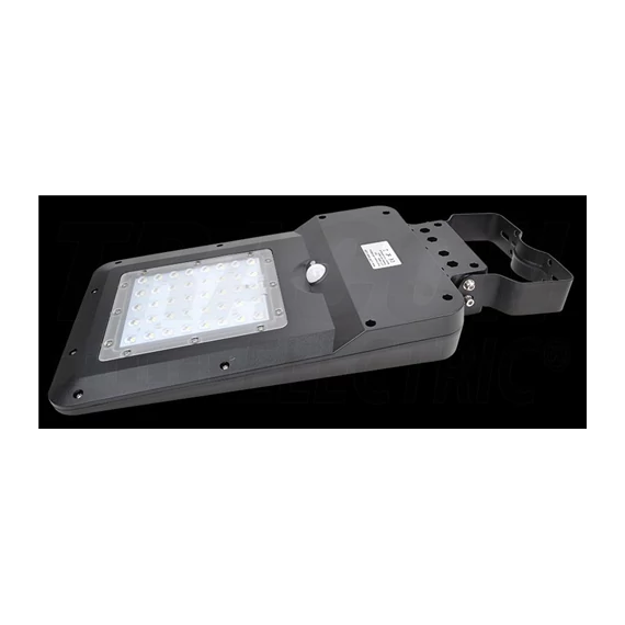 Napelemes LED utcai világítótest mozgásérzékelővelt 15W, 4000K, 1600lm, IP65
