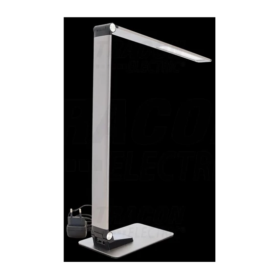 Asztali lámpa LED fénye.és szinh.szab.USB töltő., 10W (LALUSBM10W)