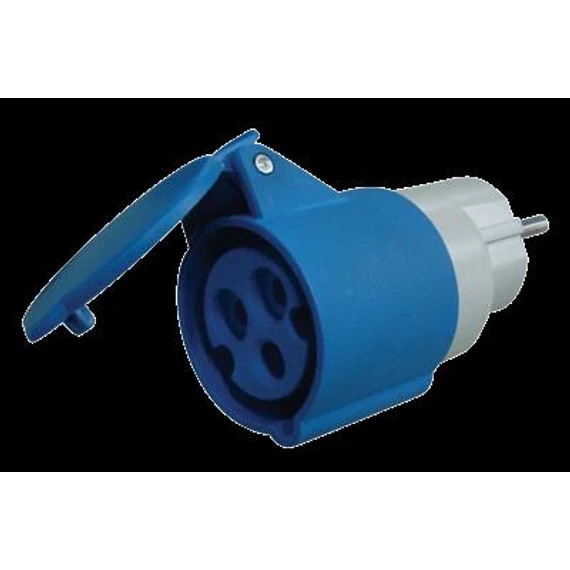 Adapter 3P 16A aljzat/háztart. villa 2P+F Famatel (13912)