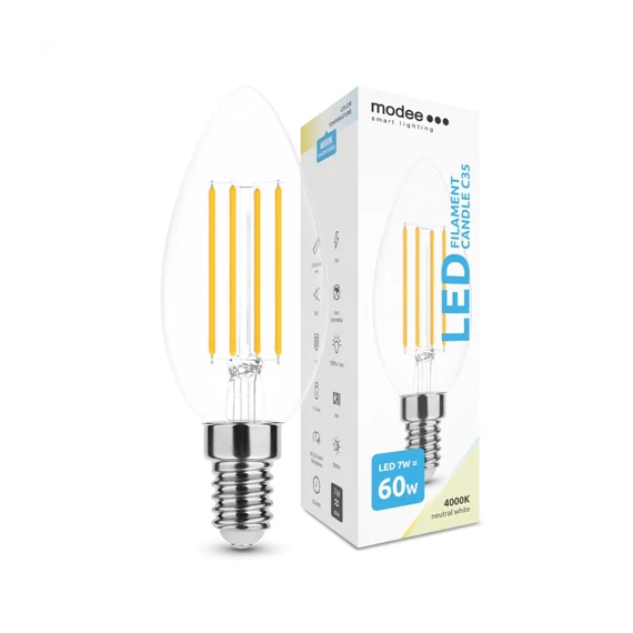 LED izzó Filament 7W E14 4000K 806lm gyertya (5999570712763)
