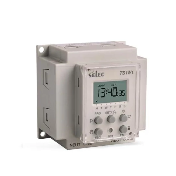 Időkapcsoló falra szerelhető digitális, 50 ON/OFF lépés, heti programozható timer, 16A relé Selec (TS1W1‑1‑20A‑230V-CE)