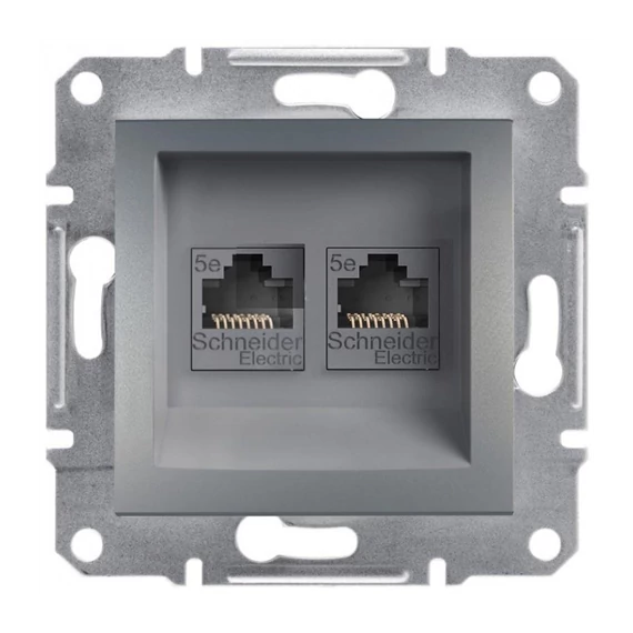 Asfora 2xRJ45 8(8) Cat5E UTP csatlakozó dugalj sülly. acél (EPH4400162)