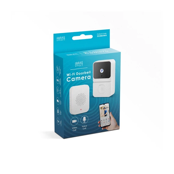 Smart videó kaputelefon szett - Wi-Fi-s, akkumulátoros - HD - fehér (55385WH)