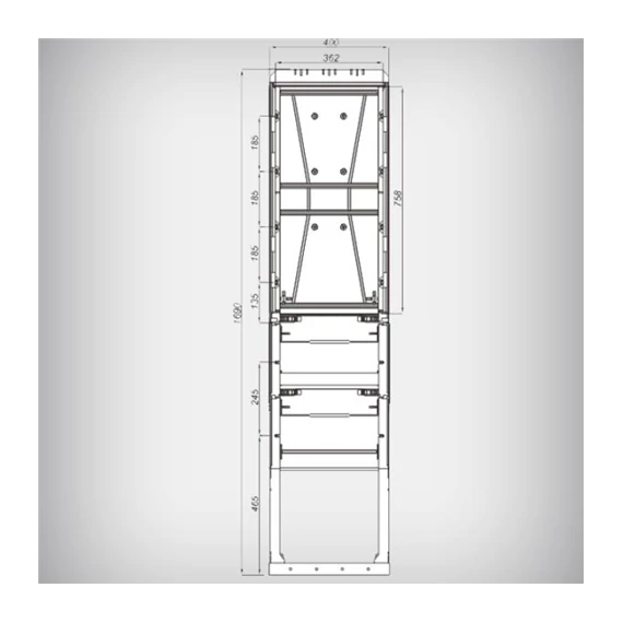 Földbe ásható elosztószekrény 1/3F, 63A/80A mindennapszaki egy mérőhelyes, direkt méréshez 1690x400x250mm ELP21.ES001(ELP-AR1-400)-K-M63.80A