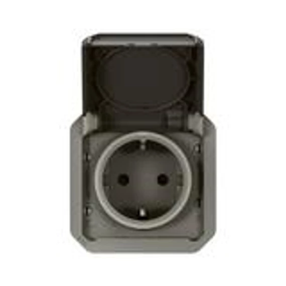 Plexo 55 162 dugalj földelt csapófedéllel antracit IP55 süllyesztett rugós LEGRAND (069871L)