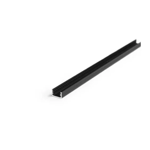 Led szalaghoz alu profil Slim8 eloxált fekete (8mm belső 12mm külső)  2m/szál (89030021)