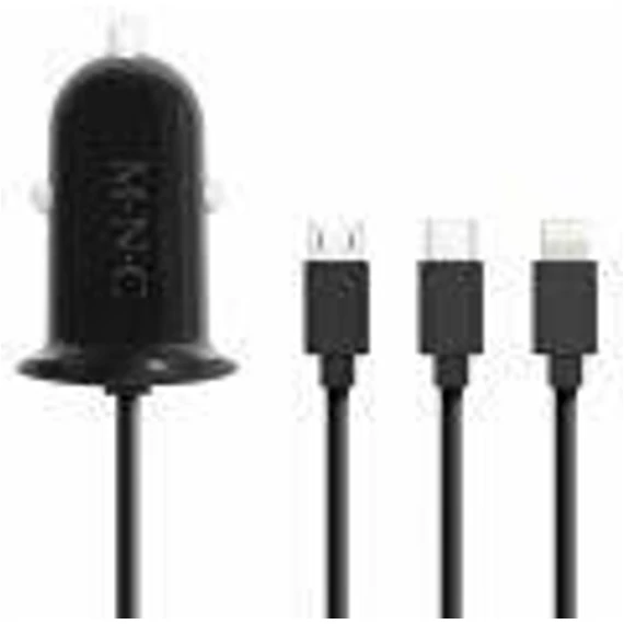 Szivargyújtós töltőadapter 4 az 1-ben + USB fekete (54920BK)