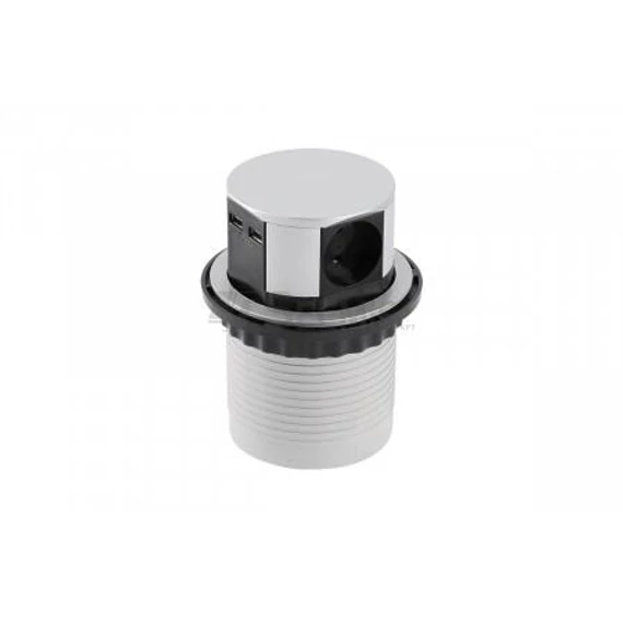 Asztalba sülly. irodai elosztó IP20 3x(2P+F), 2xUSB(5V,2A) 1,5m kábel SCHUKO (GTV-AE-BPW3S100U-53)